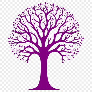 A detailed illustration of a tree in vector format, ideal for cutting machines or laser cutters.