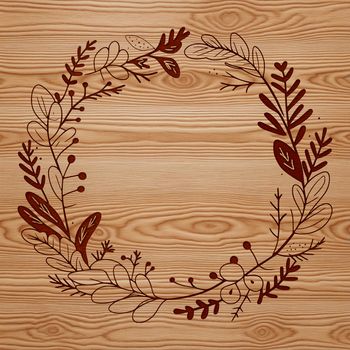 A digital floral wreath design made from vector elements.