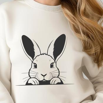 Illustration of a rabbit's head with vector design elements, suitable for graphic designers and crafters.