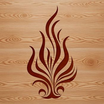 Vector graphic illustration of flames in various shapes and sizes.