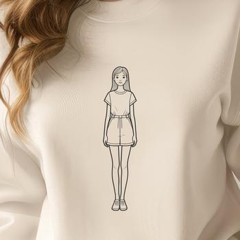 A young girl character designed as vector art, suitable for various applications.
