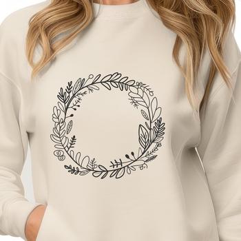 A digital floral wreath design created in vector format for crafting and printing.