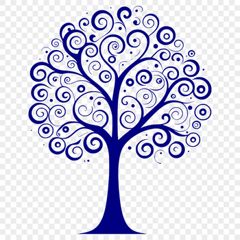 An SVG design element featuring a stylized tree silhouette.