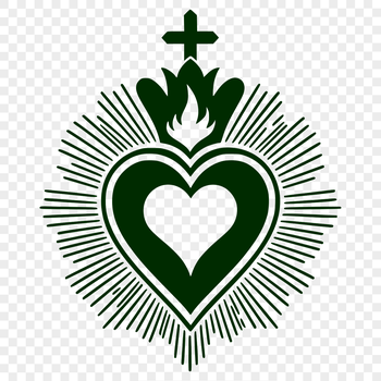 A stylized vector illustration of the Sacred Heart, designed with clean lines and minimalist details.