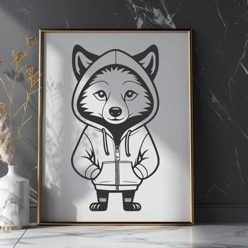 A detailed SVG design of a wolf's anatomy, suitable for cutting and crafting with a Cricut or laser cutter.