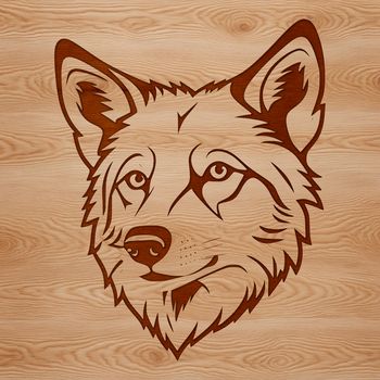 A stylized illustration of a wolf's head, suitable for vector graphics.