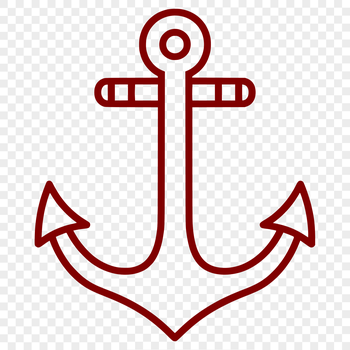A simple nautical anchor design in a clean line drawing style.