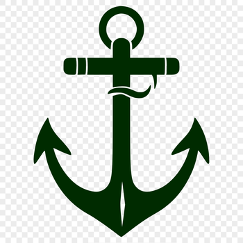 A nautical anchor silhouette design, suitable for various uses including crafting, graphic design, and DIY projects.