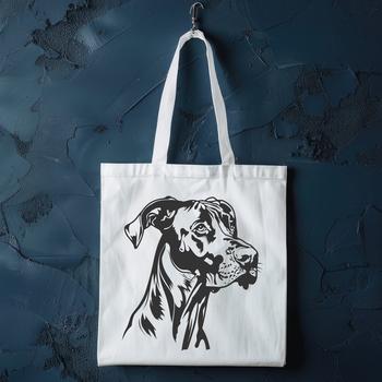 An illustration of a large dog breed, specifically the Great Dane, depicted in vector format.