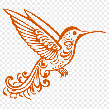 A colorful illustration of a hummingbird in mid-air, showcasing its full body.