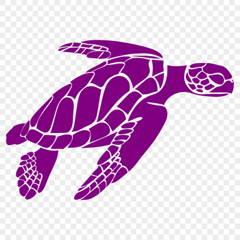 A detailed illustration of a sea turtle's full body, suitable for vector design and cutting machine applications.