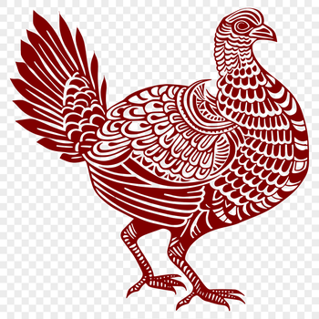 A detailed illustration of a farm animal's full body, specifically a turkey, suitable for various design applications.
