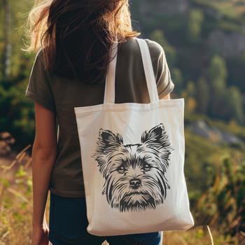 An illustration of a Yorkshire terrier in vector format, suitable for digital use and cutting machines.