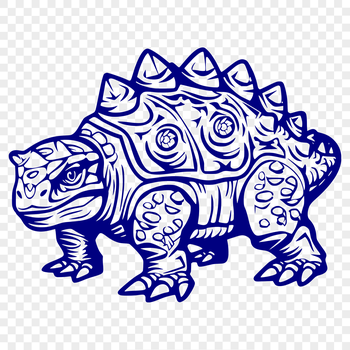 Illustrative full-body drawing of an Ankylosaurus, a prehistoric armored dinosaur.