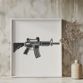 Illustration of a rifle, vector graphics design for various uses.
