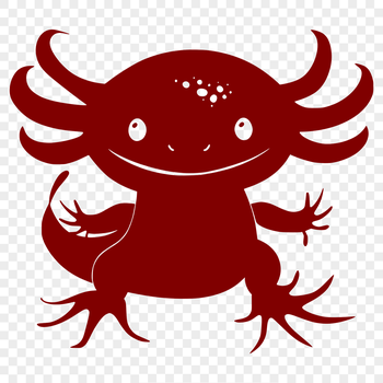 A full-body illustration of a domesticated axolotl, commonly kept as a pet.