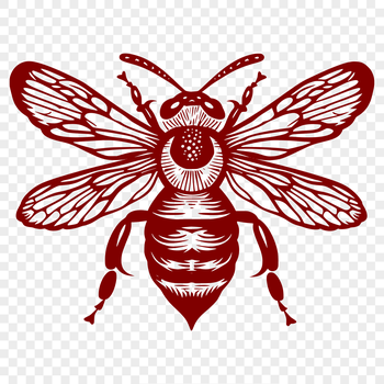 A detailed illustration of a bee in its natural environment.