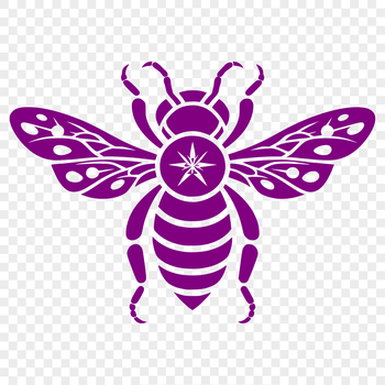 A detailed illustration of a bee in full body pose, suitable for gardening designs or craft projects.