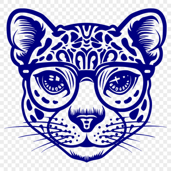 Beautiful Big Cat Wearing Glasses PDF