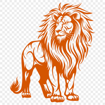 Large standing lion illustration in a simple vector design.
