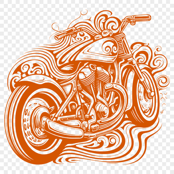 A vector art image of a motorcycle featuring intricate details and designs.