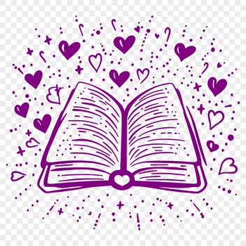 A digital illustration of a book with love hearts on its cover, symbolizing educational value.