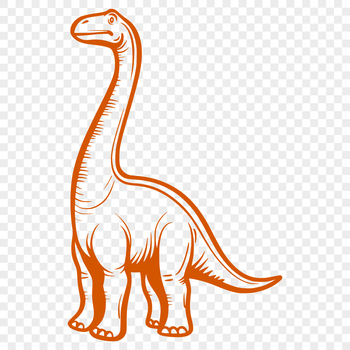 A detailed illustration of a brachiosaurus dinosaur in full body pose.