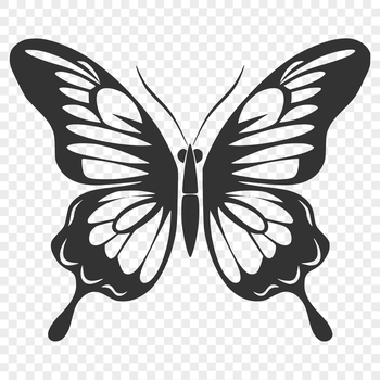 A colorful illustration of a butterfly in full body view, suitable for gardening-related designs.