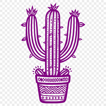 A vector graphic representation of a cactus suitable for digital crafting and design projects.