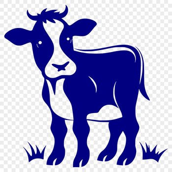 A detailed illustration of a full-body cow, suitable for vector design projects.