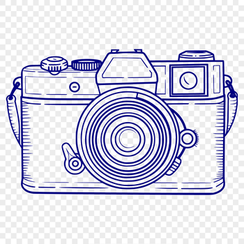 A digital camera icon in a clean, minimalist style.