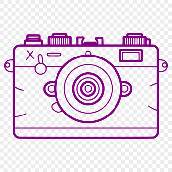 A digital camera icon represented as a vector graphic design.