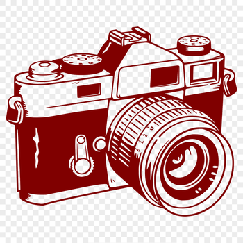 A digital camera illustration designed as vector art for various design projects.
