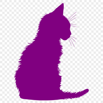 A simple illustration of a sitting cat with a full body view, created as a vector design for digital use.