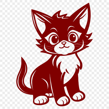 A cute standing feline animal from a vector design template.