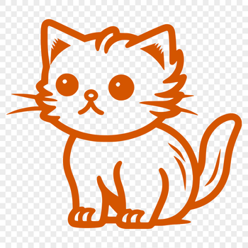 A colorful illustration of a cat sitting in a relaxed pose, suitable for vector graphics and digital art projects.