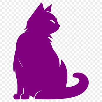 A detailed illustration of a sitting cat from the front with full body view.