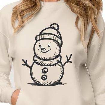 Artistic Snowman SVG, PNG, PDF And DXF Files