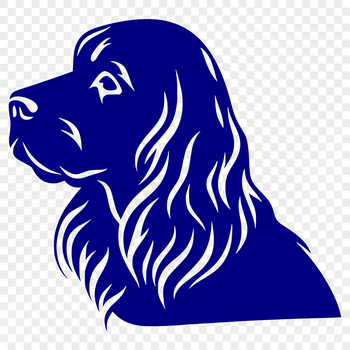 Close-up drawing of a Cocker Spaniel dog with detailed facial features.