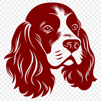 A vector illustration of a Cocker Spaniel's head, suitable for use in various digital design applications.