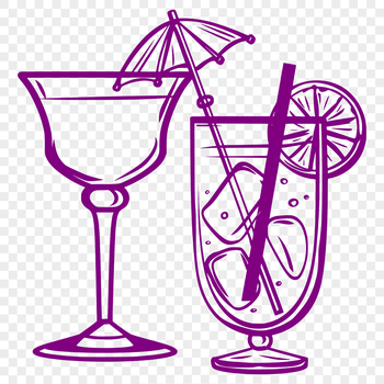 A stylish illustration of a cocktail in a glass, perfect for vector art designs.