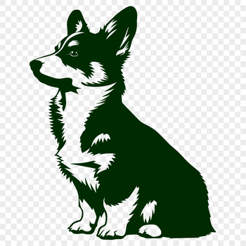 A full-body illustration of a sitting corgi.