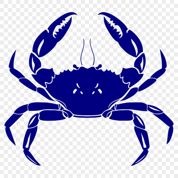 A simple illustration of a crab from head to toe, suitable for digital and printable uses.