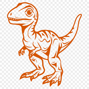 A vector graphic representation of a large dinosaur figure with a solid background.