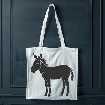 An SVG graphic featuring a detailed drawing of a donkey from head to hoof.