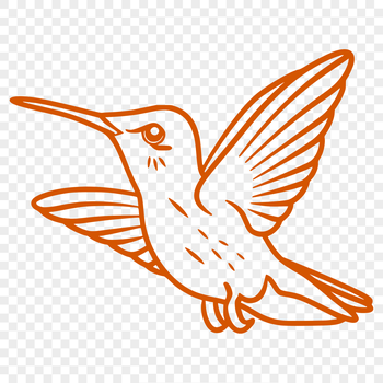 A colorful illustration of a hummingbird in mid-flight, showcasing its full body.