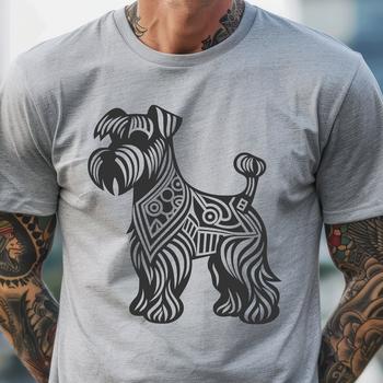 Ornate Standing Miniature Schnauzer Design