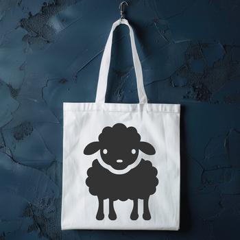 A vector graphic representation of a farm animal, showcasing the entire body of a sheep.