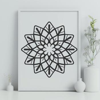 An ornate winter-themed clip art snowflake created with precision.