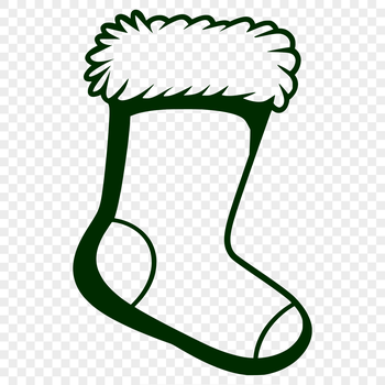 Illustrated Christmas stocking graphic